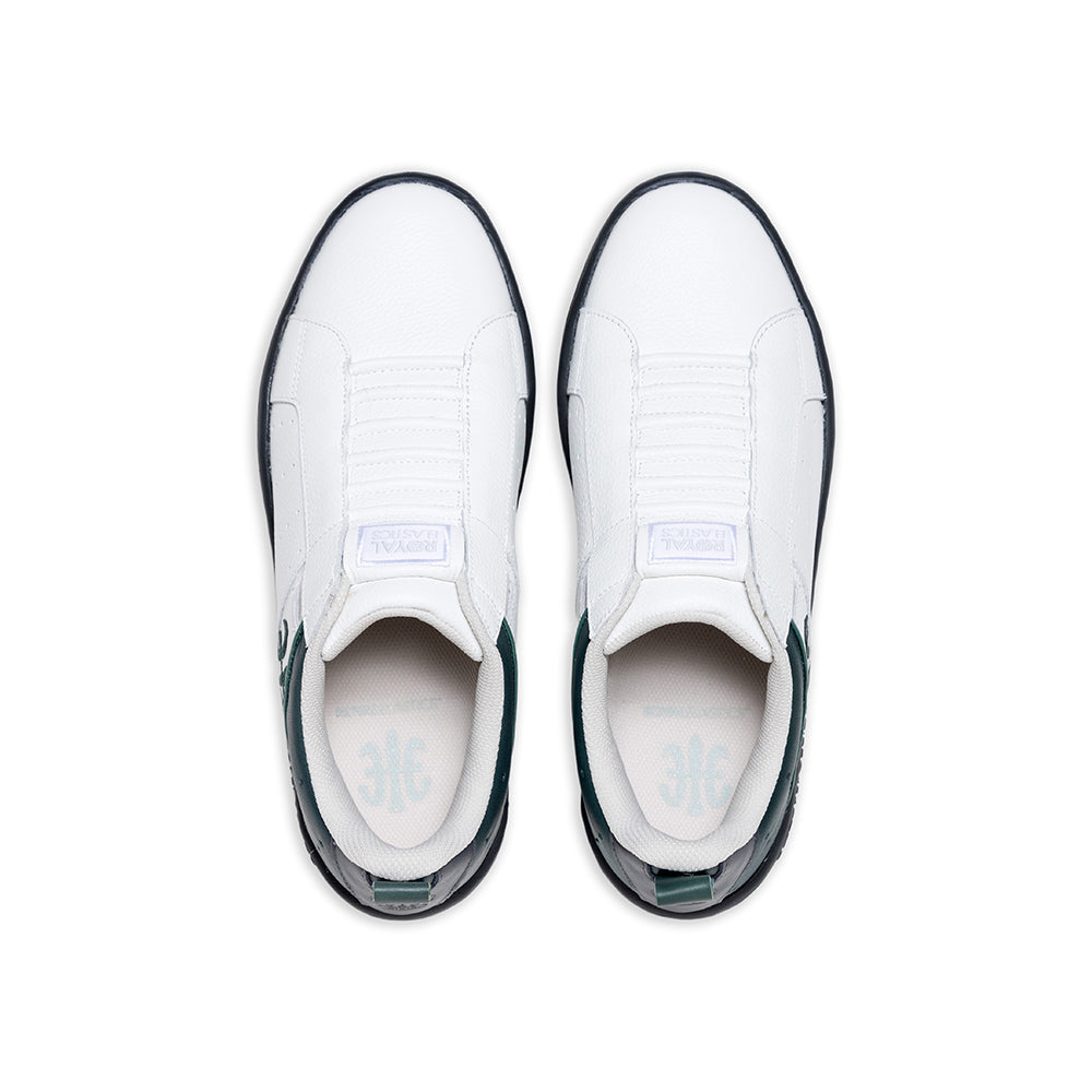 Men's Icon 2.0 White Green Black Logo Leather Sneakers