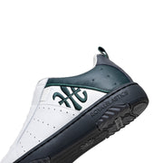 Men's Icon 2.0 White Green Black Logo Leather Sneakers