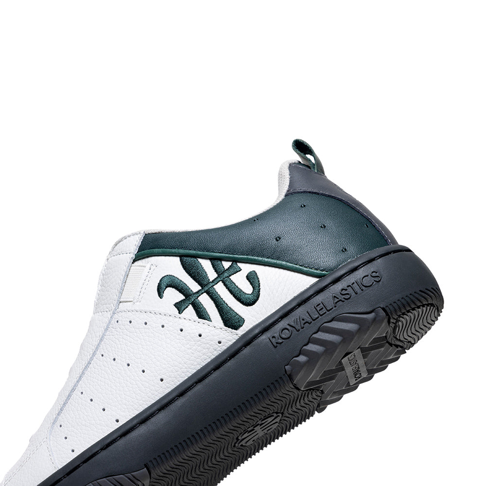Men's Icon 2.0 White Green Black Logo Leather Sneakers