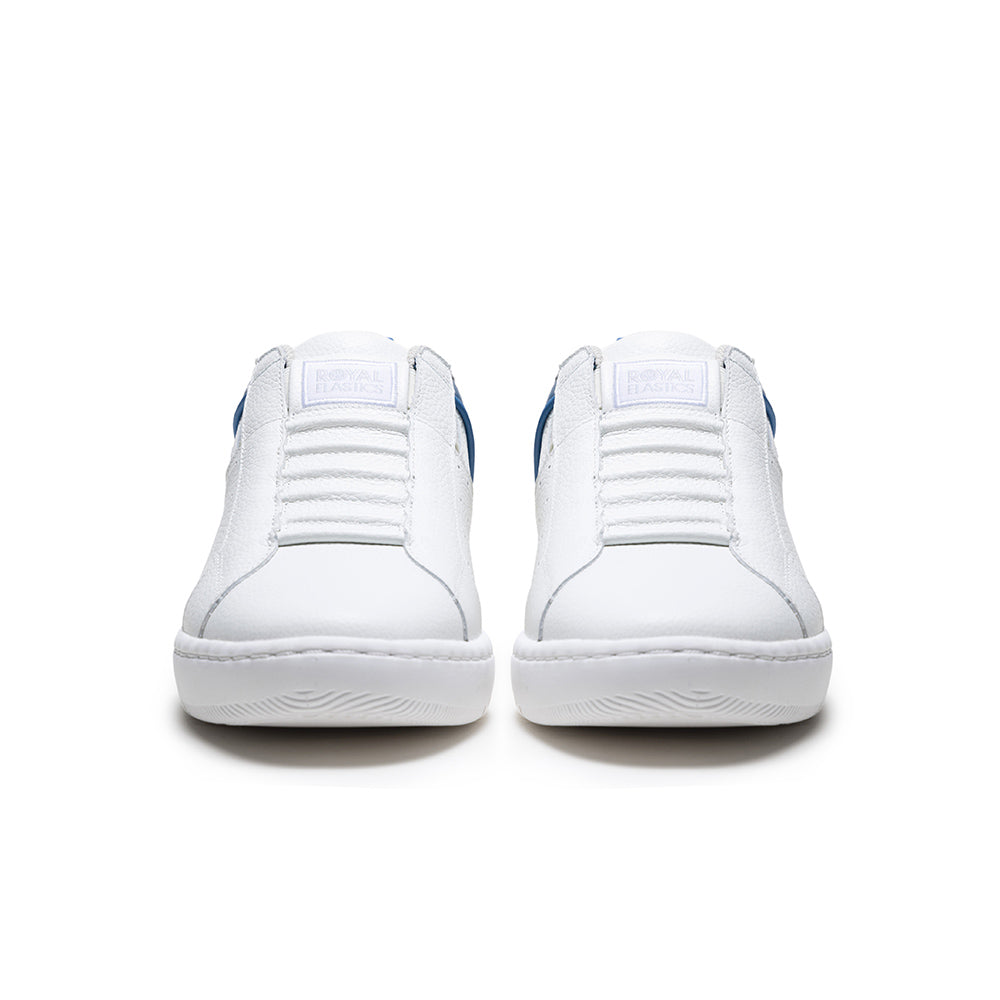 Men's Icon 2.0 White Blue Logo Leather Sneakers