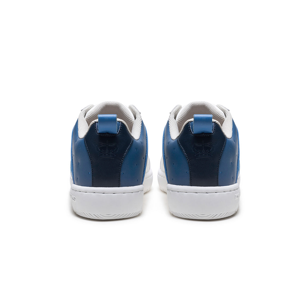 Men's Icon 2.0 White Blue Logo Leather Sneakers