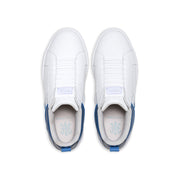Men's Icon 2.0 White Blue Logo Leather Sneakers