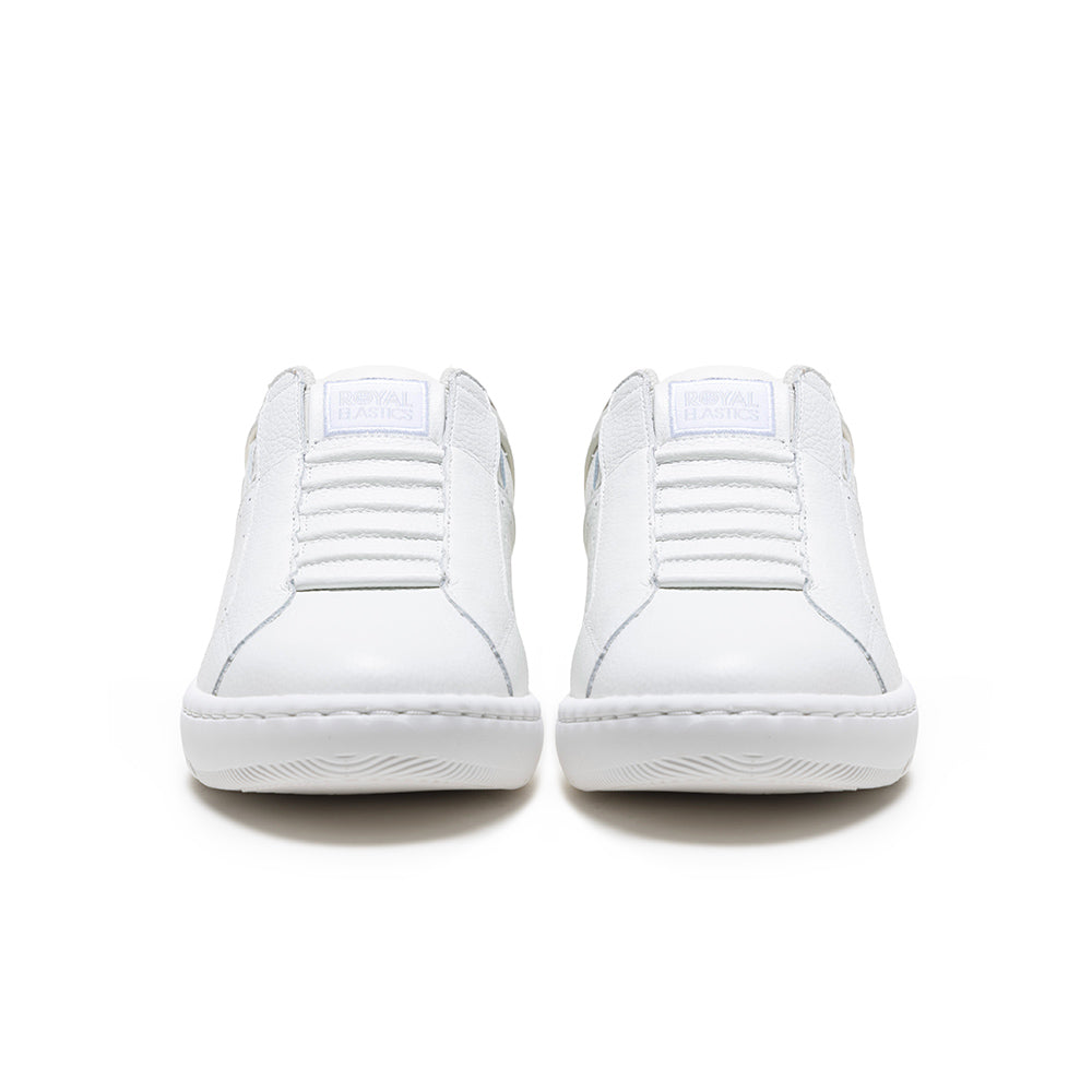 Men's Icon 2.0 White Gold Logo Leather Sneakers