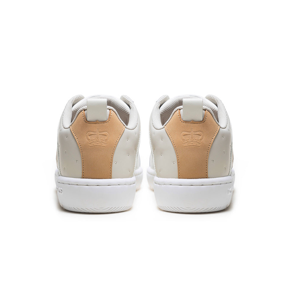 Men's Icon 2.0 White Gold Logo Leather Sneakers