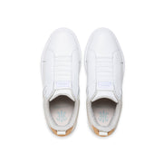 Men's Icon 2.0 White Gold Logo Leather Sneakers