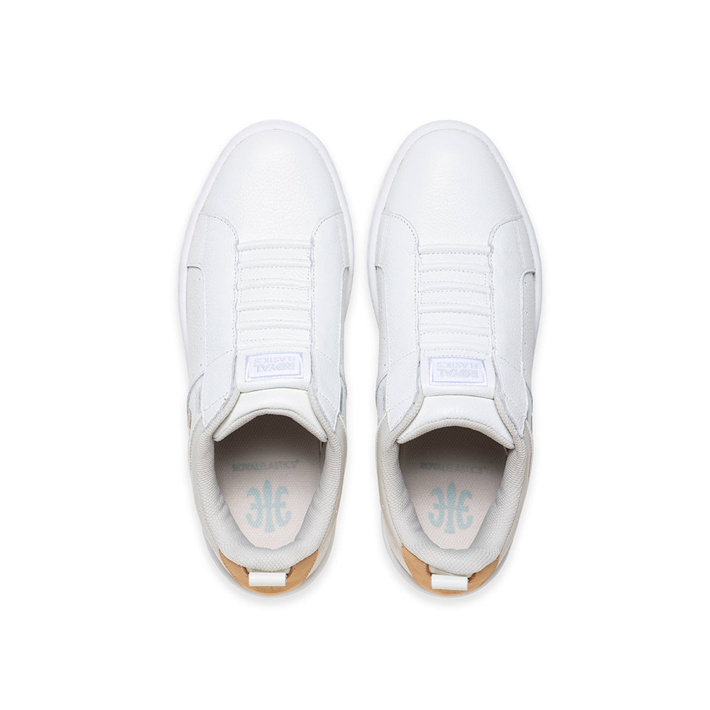 Men's Icon 2.0 White Gold Logo Leather Sneakers