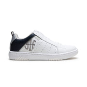 Men's Icon 2.0 White Gray Logo Leather Sneakers