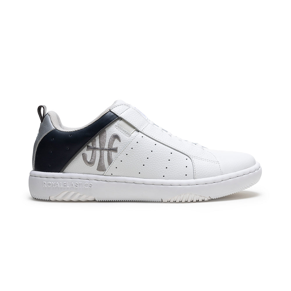 Men's Icon 2.0 White Gray Logo Leather Sneakers