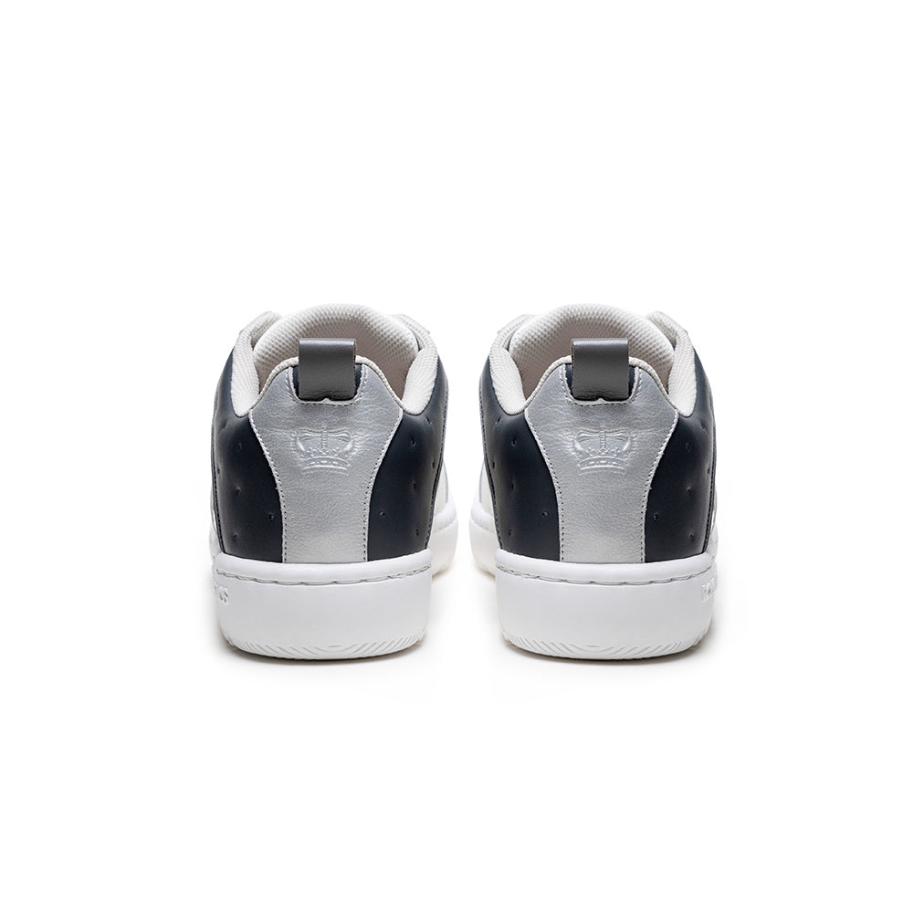 Men's Icon 2.0 White Gray Logo Leather Sneakers