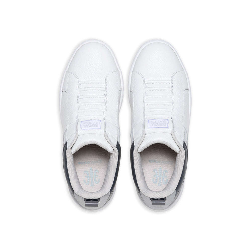 Men's Icon 2.0 White Gray Logo Leather Sneakers