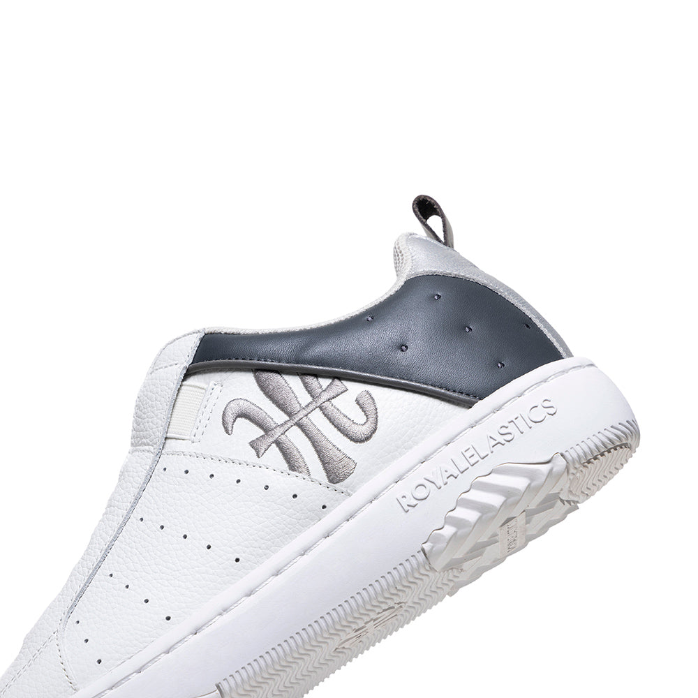 Men's Icon 2.0 White Gray Logo Leather Sneakers
