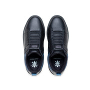 Men's Icon 2.0 Black Blue Logo Leather Sneakers