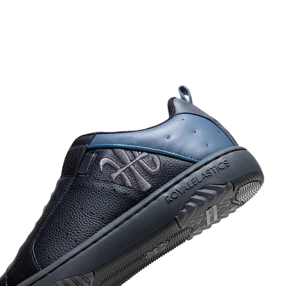 Men's Icon 2.0 Black Blue Logo Leather Sneakers