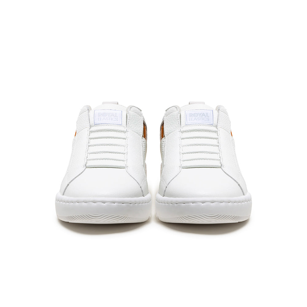Men's Icon 2.0 White Brown Logo Leather Sneakers