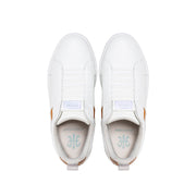 Men's Icon 2.0 White Brown Logo Leather Sneakers