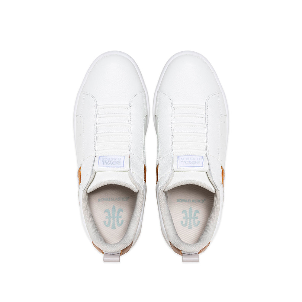 Men's Icon 2.0 White Brown Logo Leather Sneakers