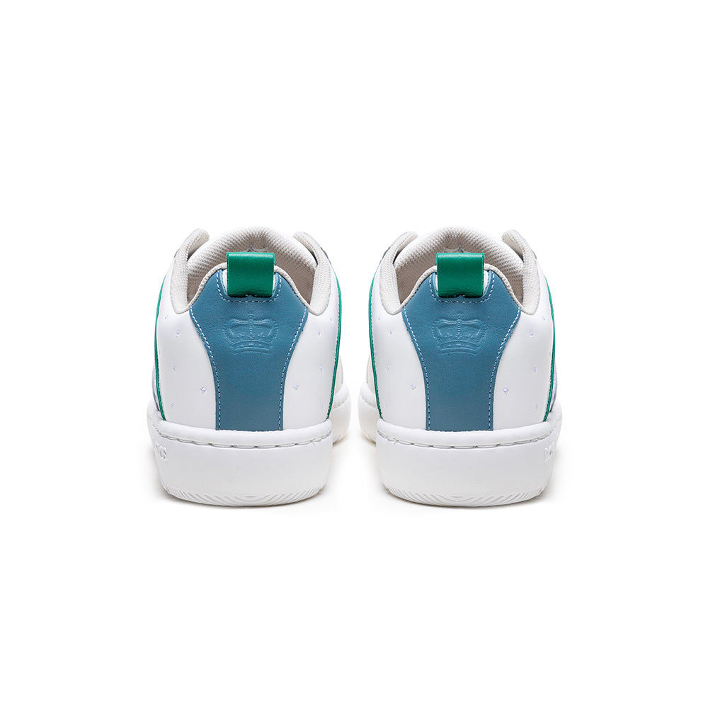 Men's Icon 2.0 White Blue Logo Leather Sneakers