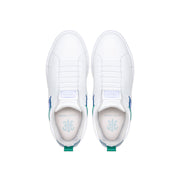Men's Icon 2.0 White Blue Logo Leather Sneakers