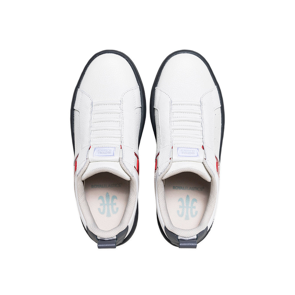 Men's Icon 2.0 White Red Black Logo Leather Sneakers