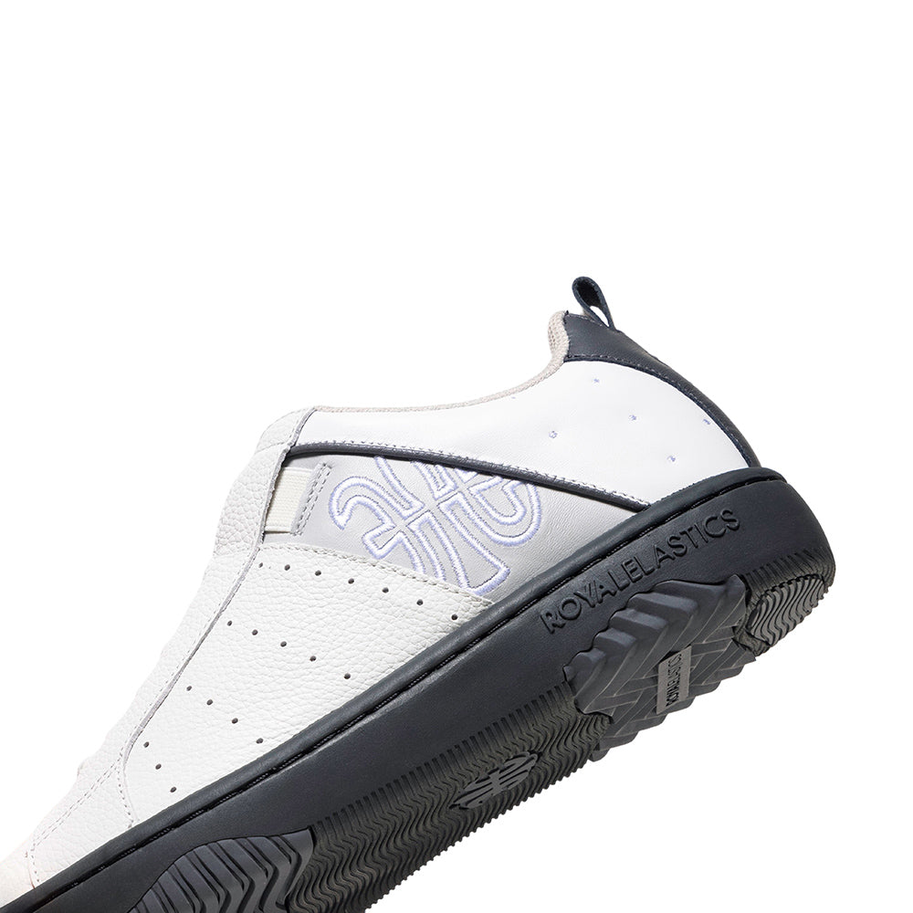 Men's Icon 2.0 White Gray Black Logo Leather Sneakers