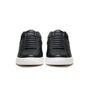 Men's Icon 2.0 Black Green Logo Leather Sneakers
