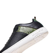 Men's Icon 2.0 Black Green Logo Leather Sneakers