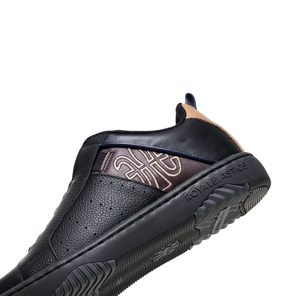 Men's Icon 2.0 Black Brown Logo Leather Sneakers