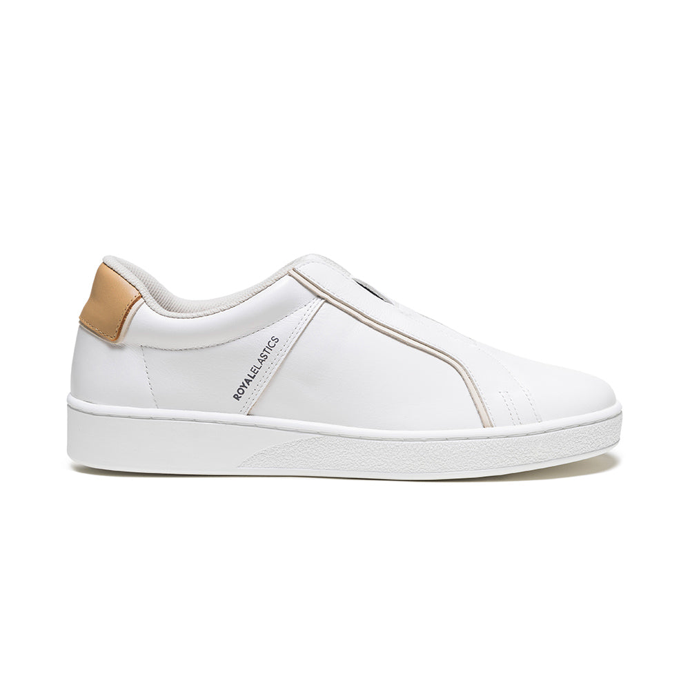 Men's Duca White Brown Leather Sneakers