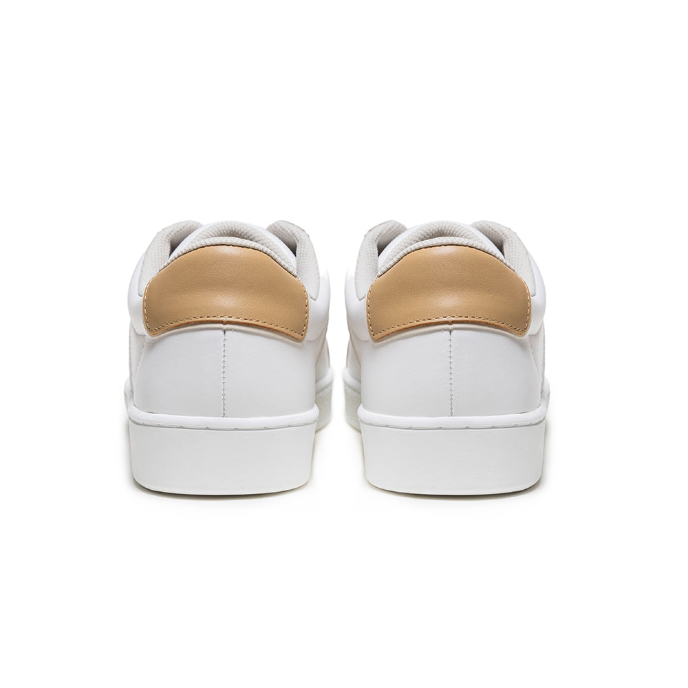 Men's Duca White Brown Leather Sneakers