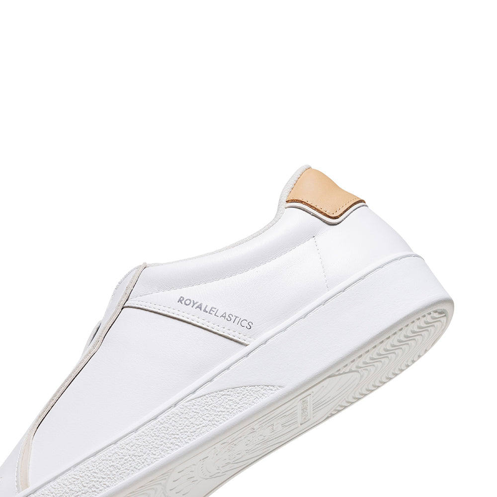 Men's Duca White Brown Leather Sneakers