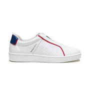 Men's Duca White Blue Red Leather Sneakers