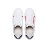 Men's Duca White Blue Red Leather Sneakers