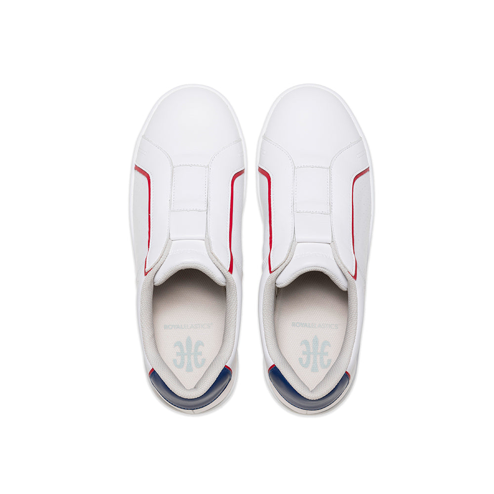 Men's Duca White Blue Red Leather Sneakers