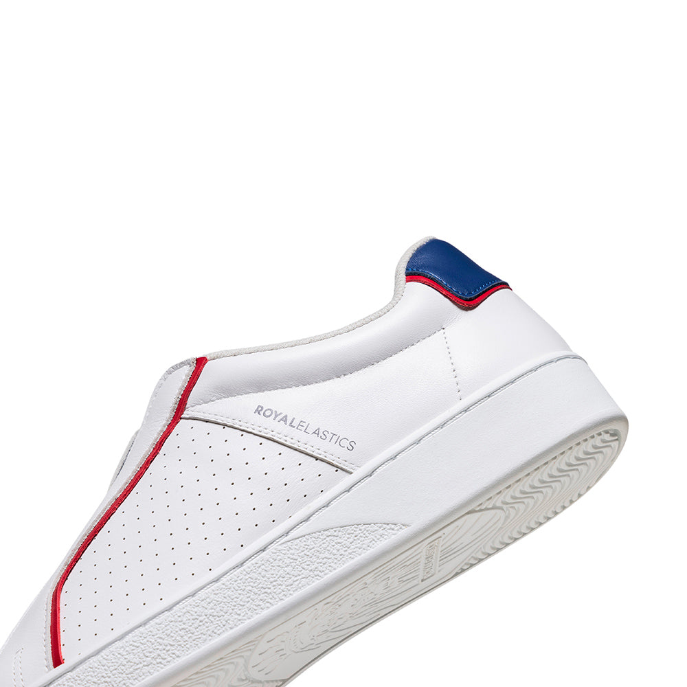 Men's Duca White Blue Red Leather Sneakers