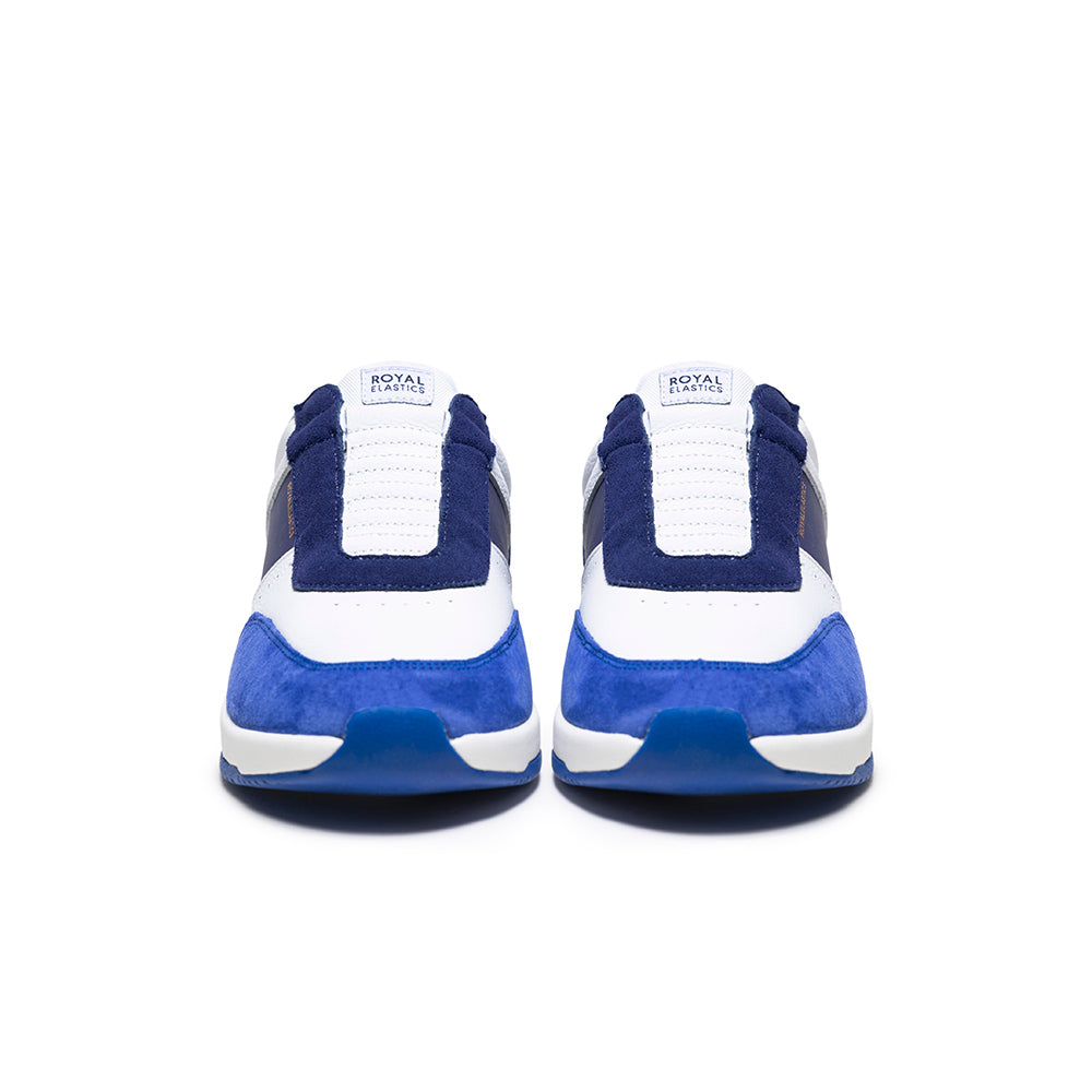 Men's Crown Lux White Blue Yellow Leather Sneakers