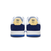 Men's Crown Lux White Blue Yellow Leather Sneakers