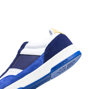 Men's Crown Lux White Blue Yellow Leather Sneakers