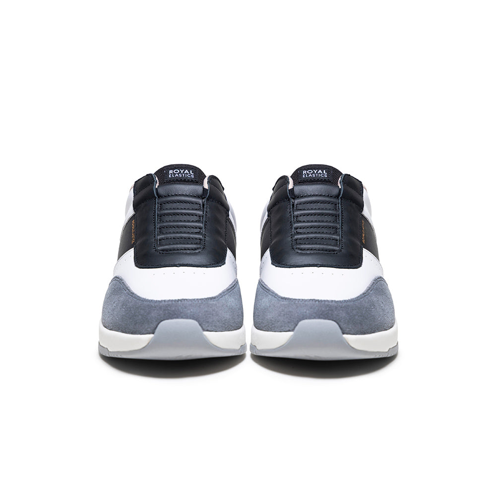 Men's Crown Lux White Black Gray Leather Sneakers