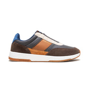 Men's Crown Lux Gray Brown Blue Leather Sneakers