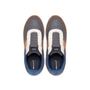 Men's Crown Lux Gray Brown Blue Leather Sneakers