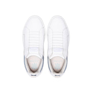 Women's Icon 2.0 White Beige Gray Logo Leather Sneakers