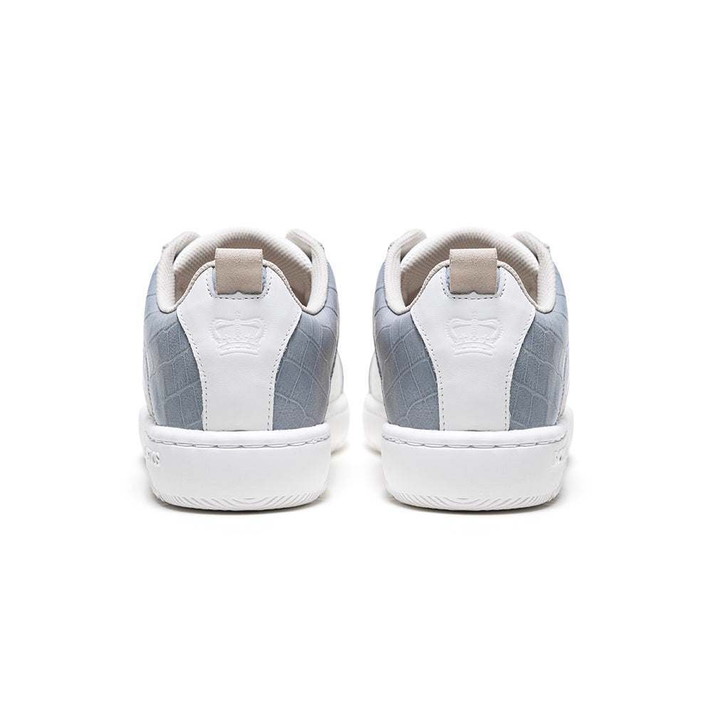 Women's Icon 2.0 White Beige Gray Logo Leather Sneakers