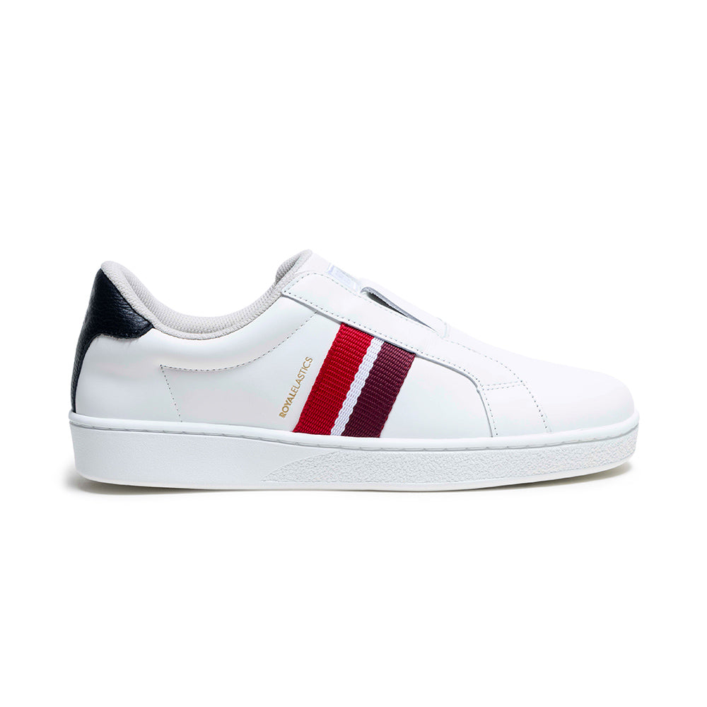 Women's Bishop White Red Black Leather Sneakers