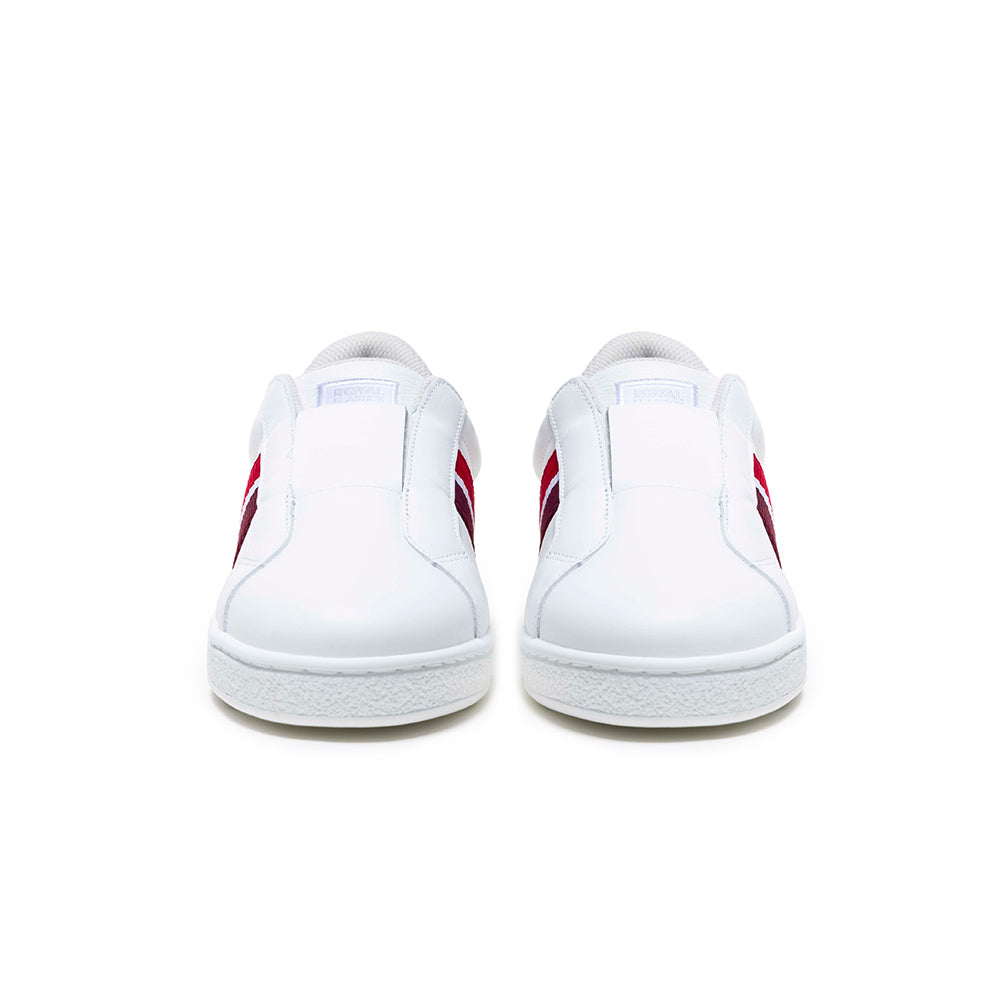 Women's Bishop White Red Black Leather Sneakers