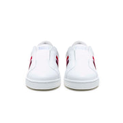 Women's Bishop White Red Black Leather Sneakers