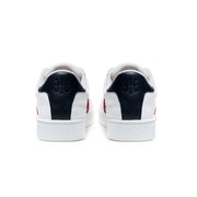 Women's Bishop White Red Black Leather Sneakers