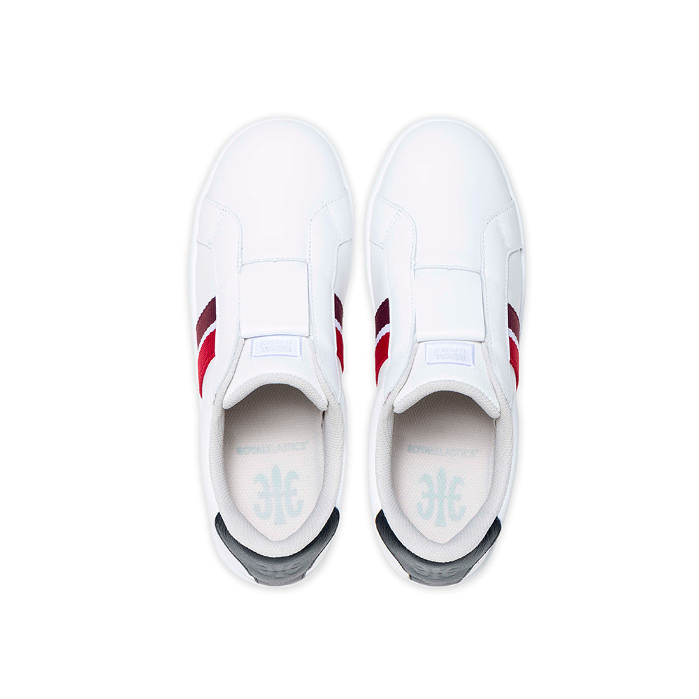 Women's Bishop White Red Black Leather Sneakers