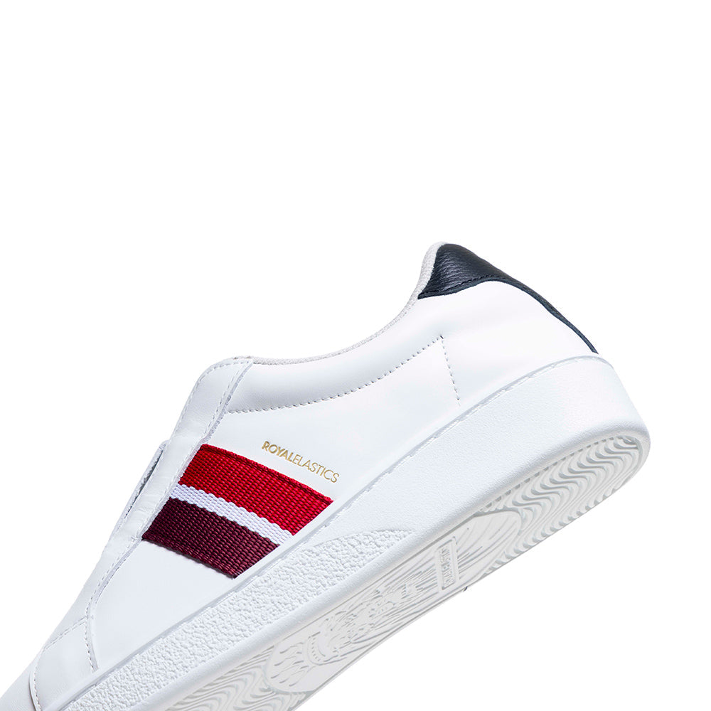 Women's Bishop White Red Black Leather Sneakers