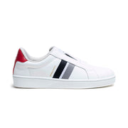 Women's Bishop White Black Red Leather Sneakers