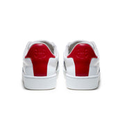 Women's Bishop White Black Red Leather Sneakers